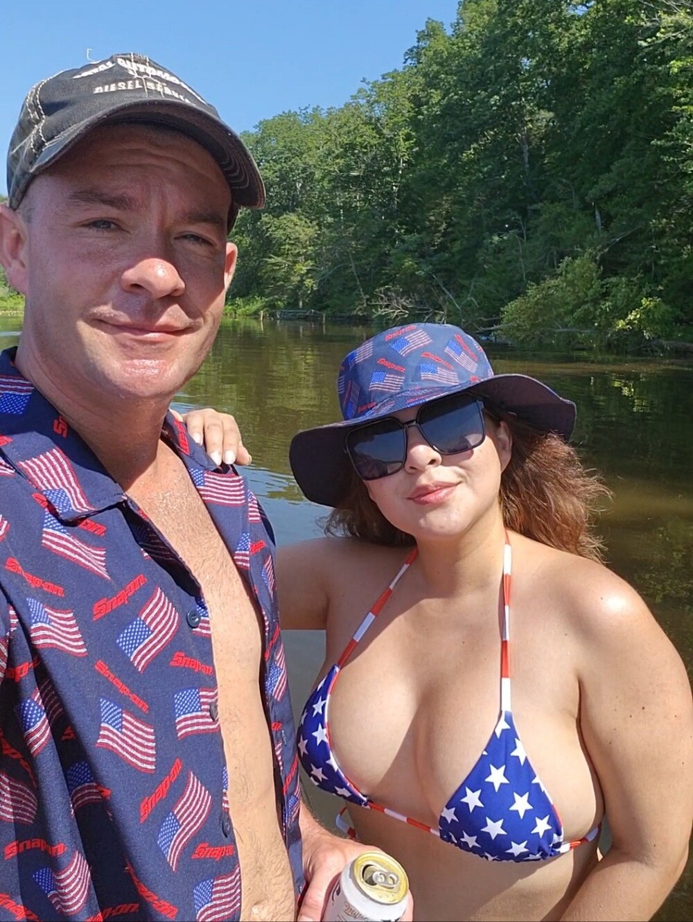 Snap-on American Flag Bucket Hat - Navy with Red & Blue - Picture 4 of 4